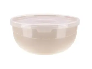 Bowl with lid, 0.7 L, beige, 14 x 14 x 7, 91311, RAVI Decor