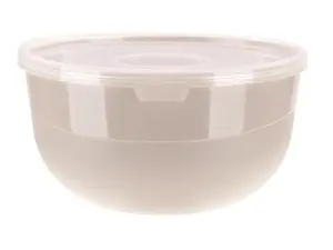 Bowl with lid, 1.2 L, beige, 9 x 16.5 x 16.5, 91315, RAVI Decor