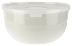 Bowl with lid, 1.2 L, grey beige, 9 x 16.5 x 16.5, 91315, RAVI Decor