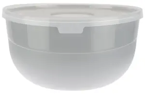 Bowl with lid, 1.2 L, grey, 9 x 16.5 x 16.5, 91315, RAVI Decor