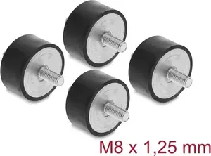 Delock vibrācijas slāpētājs M8 x 1.25 mm, 40 x 20 mm, 2 x ārējā vītne, melns, 4 gabali