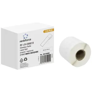 Renkforce RF-6027812 Self-Adhesive Continuous Printer Labels, 190 x 54 mm, White, 110 Labels