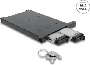 Delock mobilais rāmis 2 x M.2 NVMe SSD ar SFF-8654 savienotāju 12,7 mm Slim ODD nodalījumam