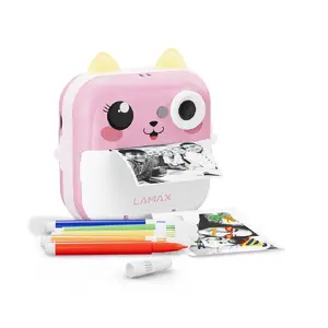 LAMAX InstaKid2 Plus Kids Camera, 2.4" IPS Display, Built-in Flash, Pink
