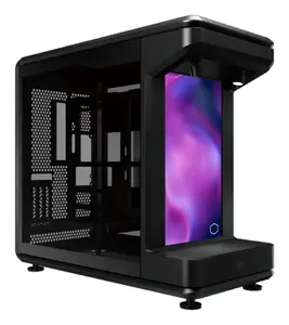 Cooler Master MasterFrame 360 STAGE LCD Full Tower PC Case with 15.6-inch Display, Black and Transparent