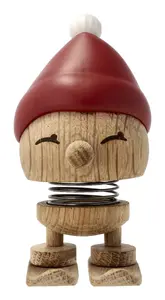 Hoptimist Skiing Bimble S Collectible Figure in Berry, White and Oak Wood