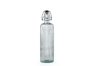 BITZ Kusintha stikla pudele 1200 ml zaļā krāsā ar atlokāmu vāciņu, 6 gab. komplekts
