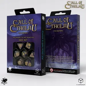 Q-Workshop Call of Cthulhu 7th Edition Dice Set - Blue-Green and Gold