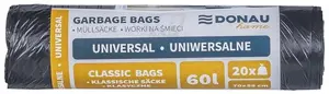 Donau Home universālie atkritumu maisi, 60 l, 20 gab., melni