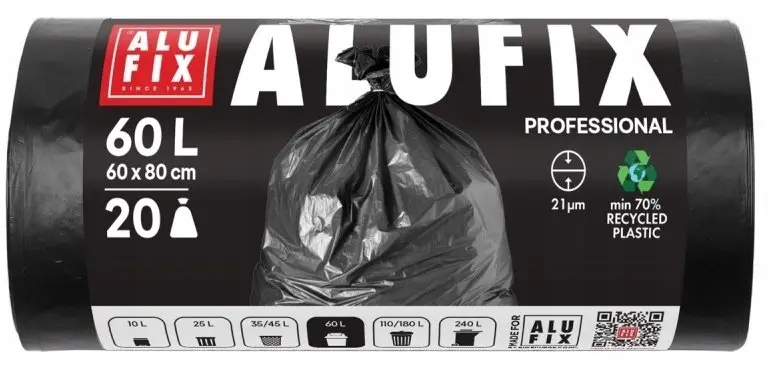 Atkritumu maisi Alufix Professional, LDPE, 60l