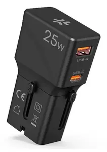Celly MULTIPLUGSL25W mobile device charger Headphones, Smartphone, Tablet Black AC Fast charging Indoor