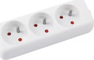 Сетевой удлинитель Office Products, 3 розетки, 3 м, с заземлением, белый