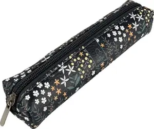 Bee-bee Mini Rectangular Pencil Case Olive Flowers