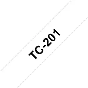 Лента для маркировки Brother TC-201, 12 мм, черный на белом