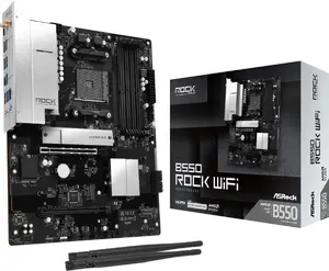 ASRock Mainboard B550 Rock WiFi ATX Socket AM4 AMD B550 DDR4 USB 3.2 Gen 1 HDMI VGA 8-Channel HD Audio