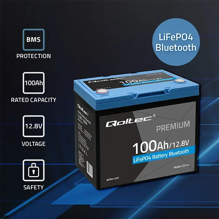 Аккумулятор Qoltec LiFePO4 12.8В 100Ач с Bluetooth Photo 2
