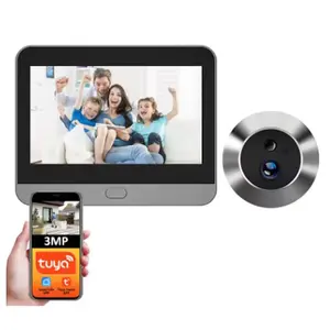 Riff RH-PD10 Tuya Smart Digital Door Viewer 3MP 140° Wide Angle Wi-Fi Camera with IR Night Vision and Motion Sensor