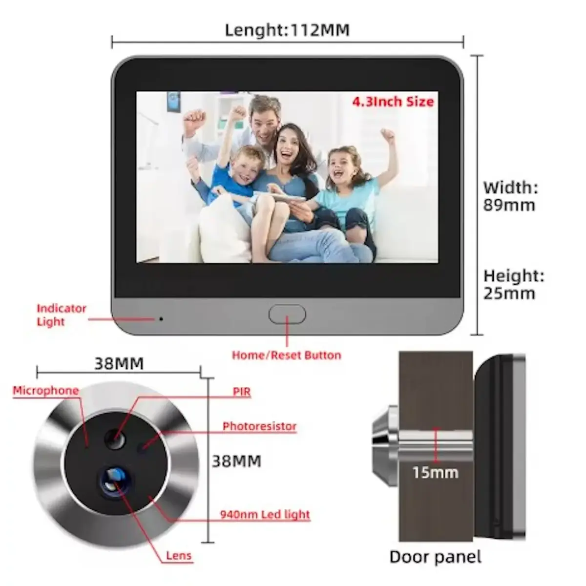 Riff RH-PD10 Tuya Smart Digital Door Viewer Camera Photo 5