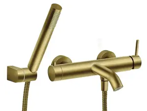 Ferro BCK11BG Bath Mixer with Shower Set, Gold Finish