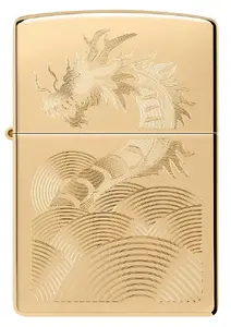 Ветрозащитная зажигалка Zippo 46822 с дизайном золотого дракона