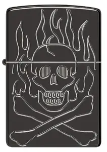 Ветрозащитная зажигалка Zippo Armor Flaming Skull Design 46930