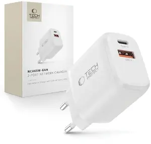 Tech-Protect NCA65W-GAN Network Charger USB-A and USB-C 65W PD QC3.0