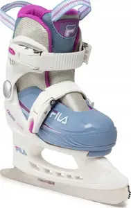 Fila Skates J-One G Ice HR Adjustable Ice Skates for Girls, Size L/36-40, White/Light Blue