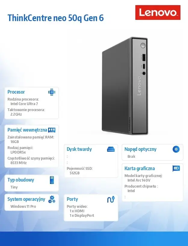 Настольный ПК Lenovo ThinkCentre Neo 50q Tiny G6 Photo 9