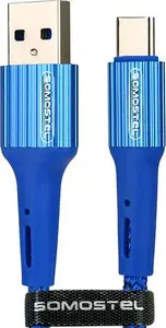 Кабель Somostel USB-A - USB-C 1 м синий