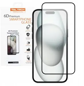 Teltech 6D Tempered Glass Screen Protector for iPhone 15 Pro with Frame
