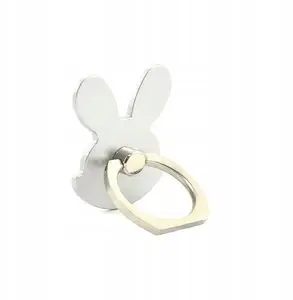 Vega Universal Phone Ring Holder and Stand Rabbit Design Silver