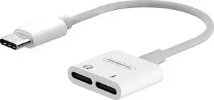 Somostel SMS-BZ06 USB-C to 3.5mm Jack and USB-C Adapter White