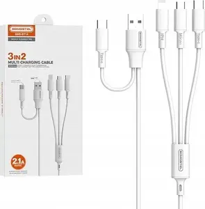 Кабель Somostel 3-в-1 USB-A на USB-C, microUSB и Lightning 1.2 м белый