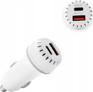 Economy TR-C01 Car Charger USB-A and USB-C 38W QC3.0 PD White