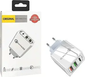 Vega Faston 20W Wall Charger with 2x USB and 1x PD Ports, 2.4A, White