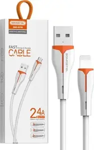 USB-A uz Lightning datu un uzlādes kabelis 1 m balts