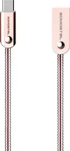 Кабель SOMOSTEL USB-A - USB-C, 1 м, розовый