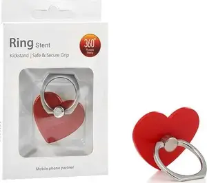 Vega Universal Heart-Shaped Phone Ring Holder and Stand Red
