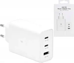 Vega ECOBOX EP-T6530 Wall Charger 65W with 2x USB-C and 1x USB-A Ports White