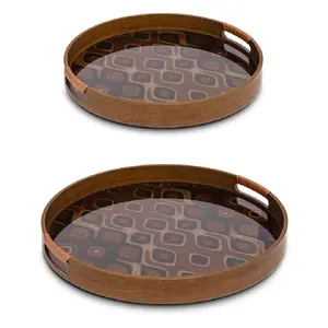 RITUALI DOMESTICI GALATEO Round Serving Tray Set, 2 Pieces