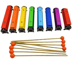 V-TONE TB8 Diatonic Boomwhackers Set, 8-Piece Colored Percussion Tubes
