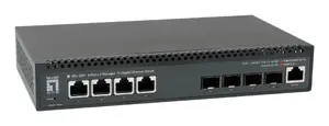 Управляемый L3-коммутатор LevelOne на 8 портов, 4 x 10G RJ45 и 4 x 10G SFP+ восходящих канала