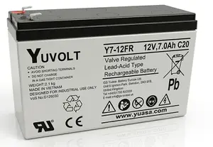 Svina skābes akumulators Yuasa YUVOLT Y7-12FR VdS 12V 7Ah F1