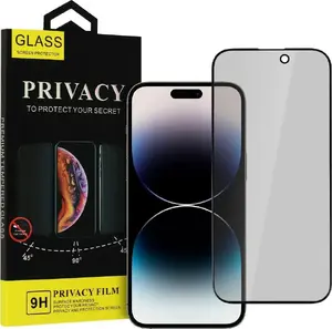 Privacy Tempered Glass Screen Protector for iPhone 14, Black