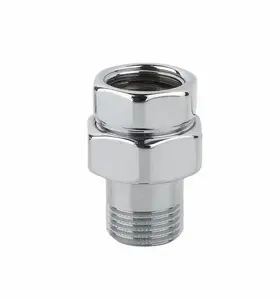 Sourcing Straight Connection 1/2 inch Male-Female Chrome 3 Pieces
