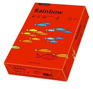Бумага для печати Papyrus Rainbow A4, 80 г, матовая, красная, 500 листов