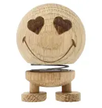 Hoptimist Love Smiley Collectible Figure in Wood