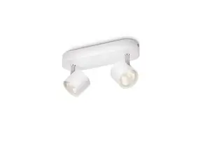 Signify Philips Star aptumšojams LED griestu un sienas prožektors, 2x 11.5W, 2700K, balts