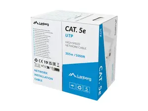 Cable LAN UTP cat.5e 305m wire CU LSZH CRP+FLUKE PASSED gray