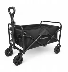 Wozinsky WZP-80 Foldable Utility Wagon, Beach and Garden Cart, 80 kg Capacity, Black